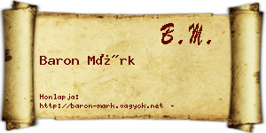Baron Márk névjegykártya